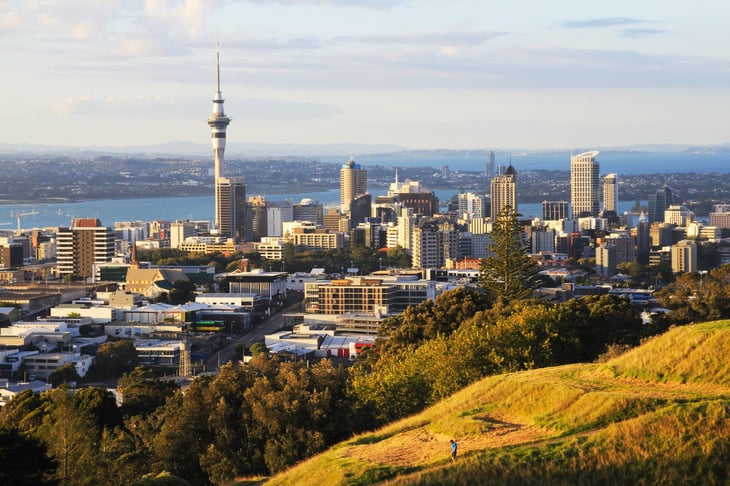 City skyline of Auckland, New Zealand.
