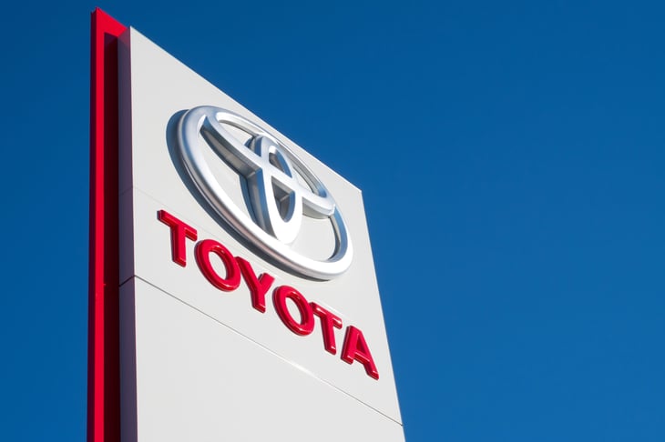 A Toyota sign. 