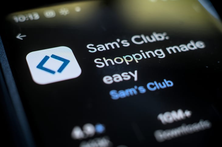 Sam's Club Shopping Mobile App in Play Store on an Android Phone