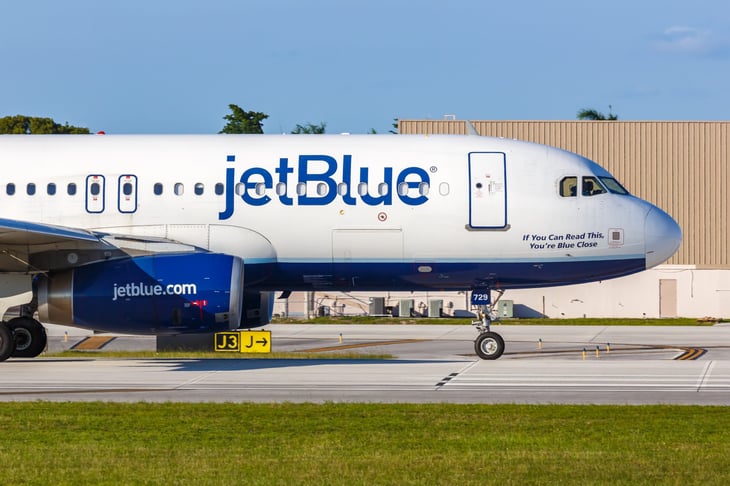 jetBlue Airbus A320 airplane at Fort Lauderdale airport