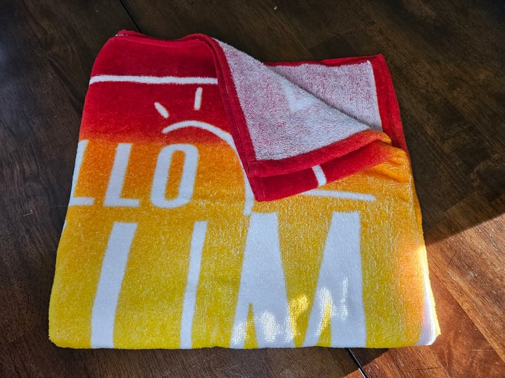 Beach towel from Dollar Tree