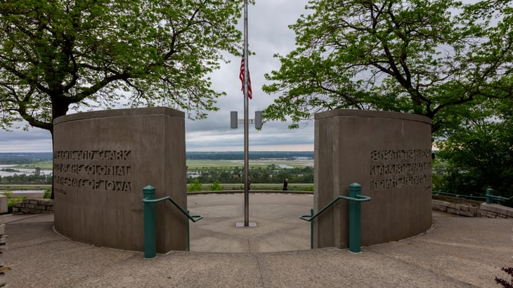 The Lewis and Clark Monument Scenic Overlook in Council Bluffs, Iowa