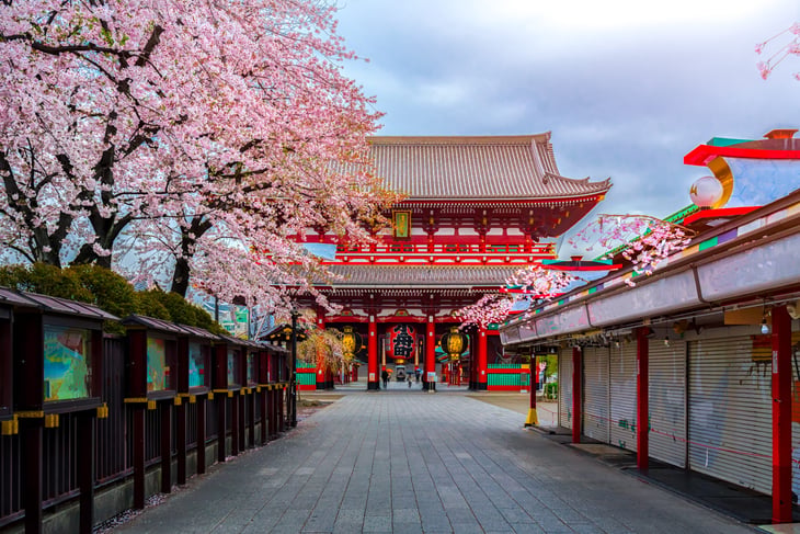 The Sensoji-ji Temple in Tokyo.