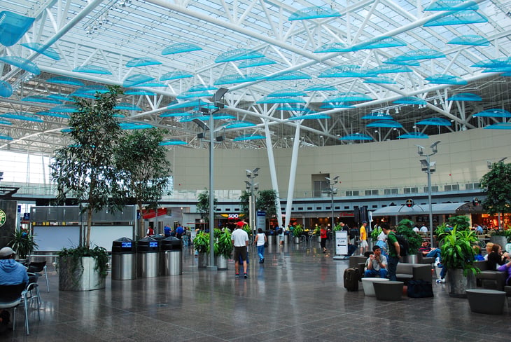 The atrium of the Indianapolis International Airport (IND)