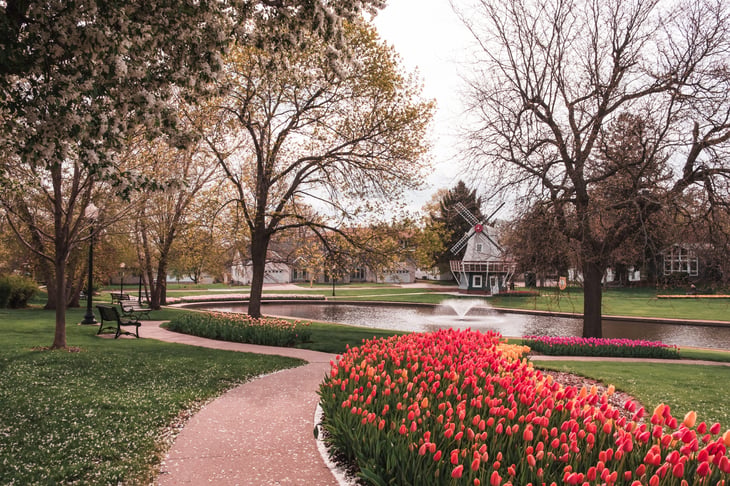 Sunken Gardens Park in Pella, Iowa