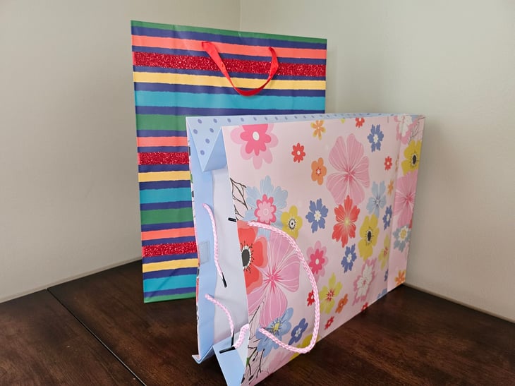 Gift bags from Dollar Tree