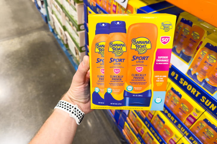 Banana Boat sunscreen at Costco