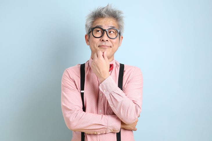 Thinking senior man