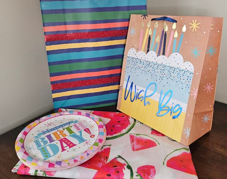 Party and gift supplies from Dollar Tree