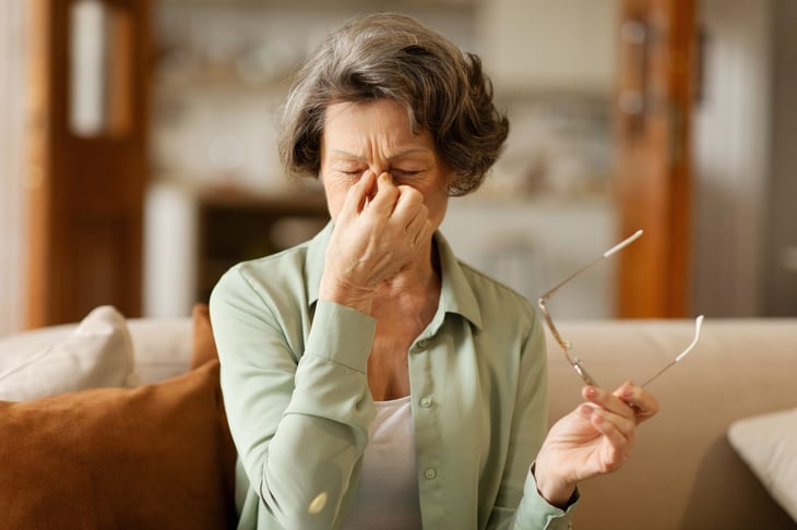 Senior woman worried about retirement