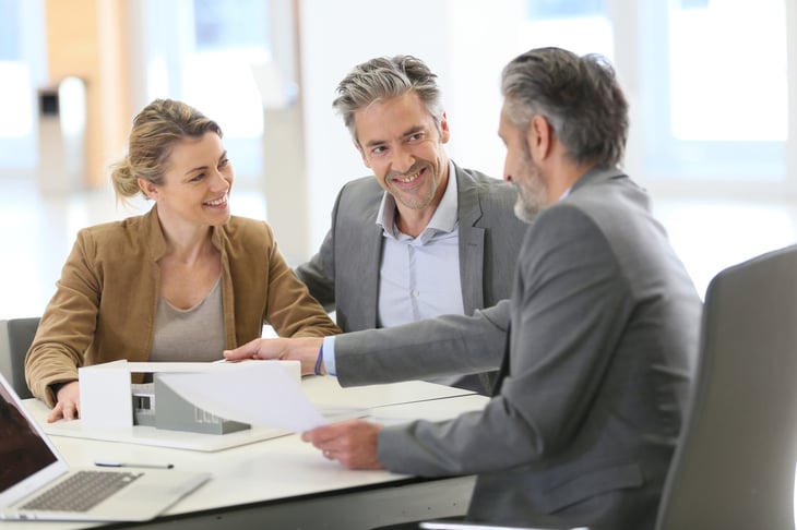 Mature couple meeting financial advisor