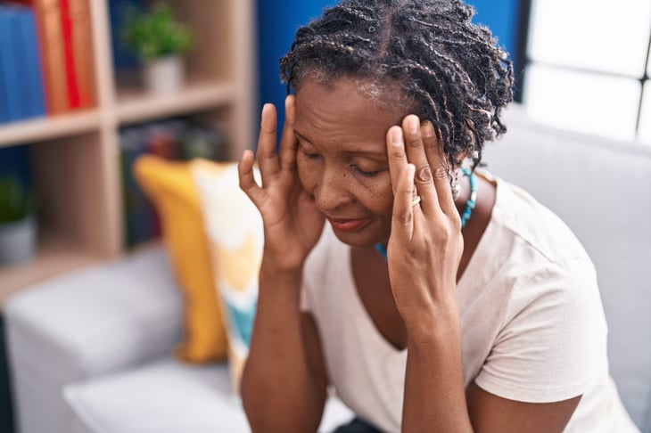 Unhappy female retiree