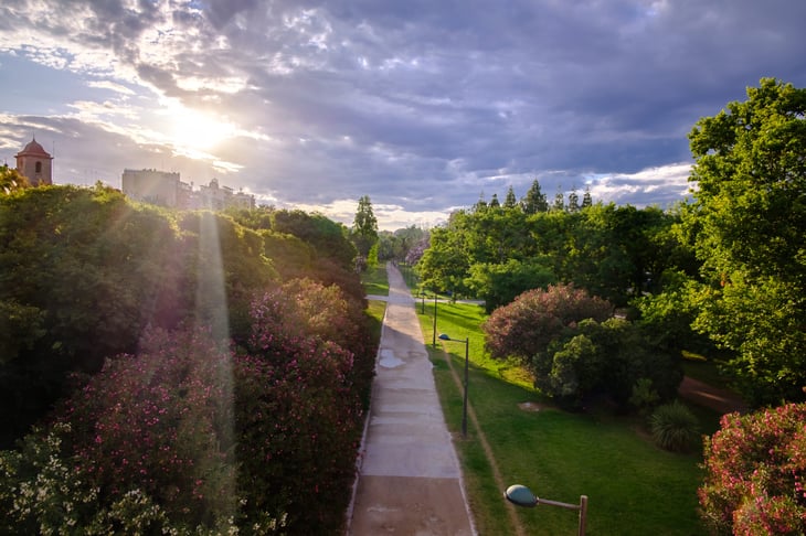 Valencia, Spain, Turia River gardens Jardin del Turia
