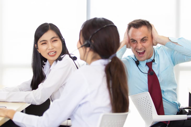 Man irritated by co-worker