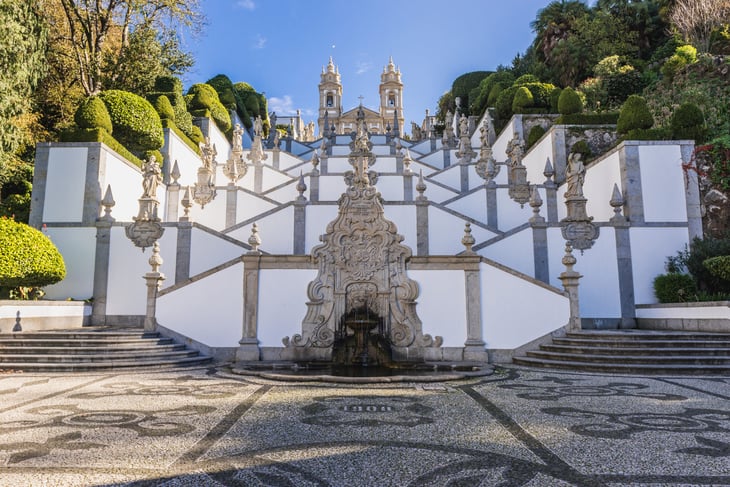 Famous sanctuary Bom Jesus do Monte in historical Minho Province, Braga, Portugal