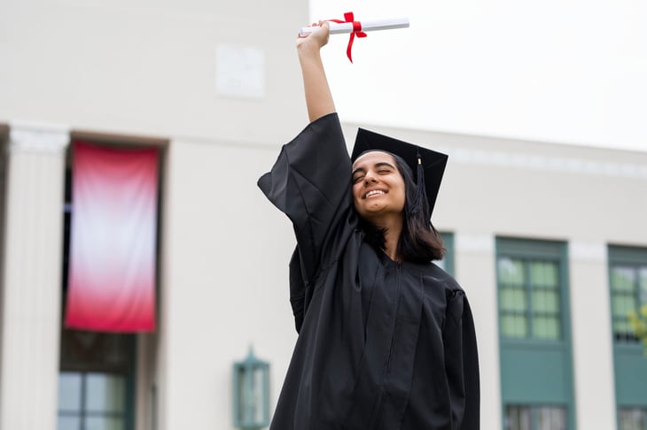 Female graduating from college