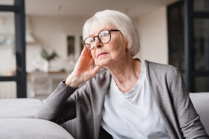 Concerned old woman