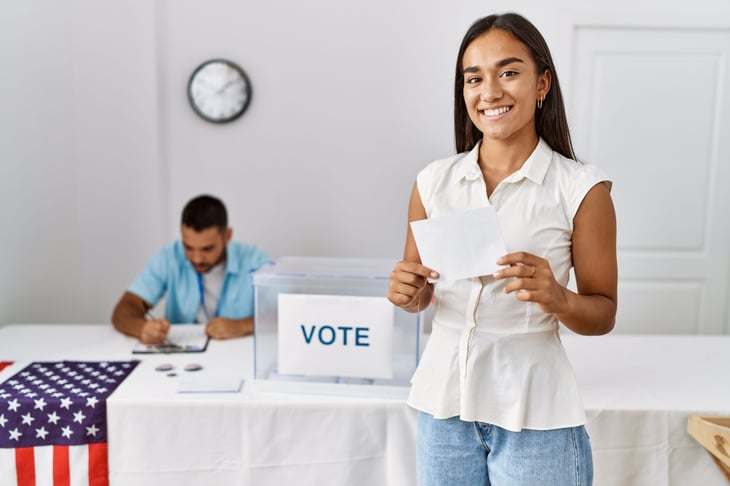 Young American female voter