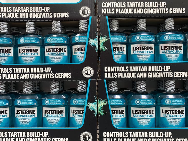 Listerine Ultraclean mouthwash at Costco.