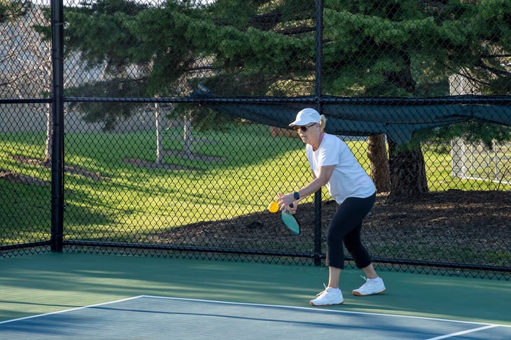 senior woman pickleball player