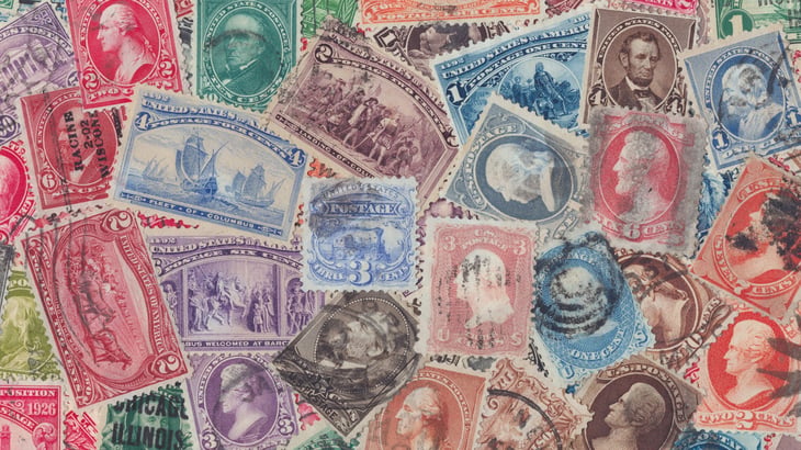 U.S. postage stamps from the late 1800s and early 1900s