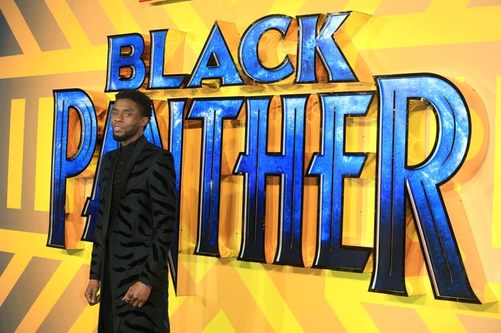 Chadwick Boseman attends the European Premiere of 'Black Panther' at Eventim Apollo in London, UK.