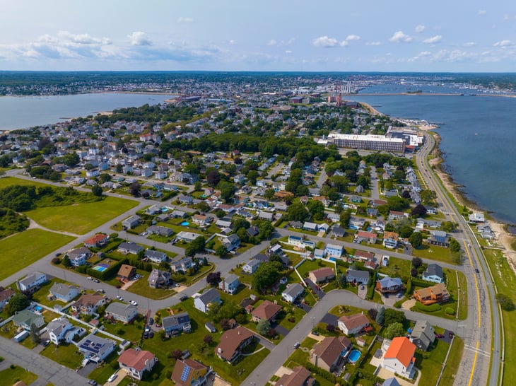 New Bedford Harbor near Clarks Point, with Clarks Cove at the background, New Bedford, Massachusetts