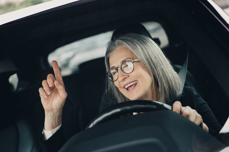 Happy female driver