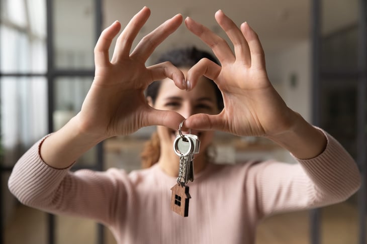 Happy female homeowner
