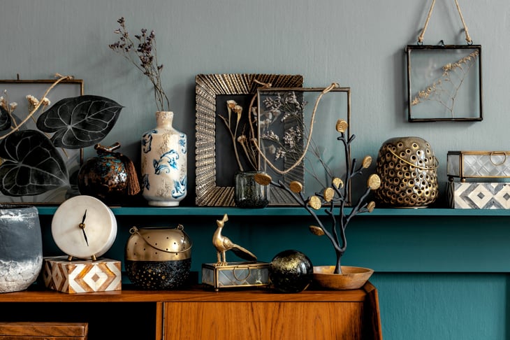 Collection of antiques and unique home decor
