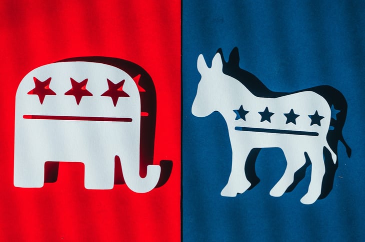 Symbols of the Republican Party and Democratic Party
