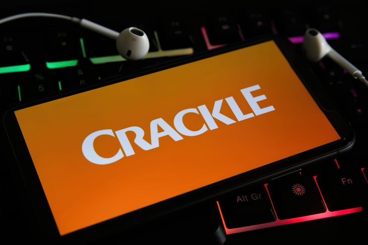 Crackle logo on a smartphone screen