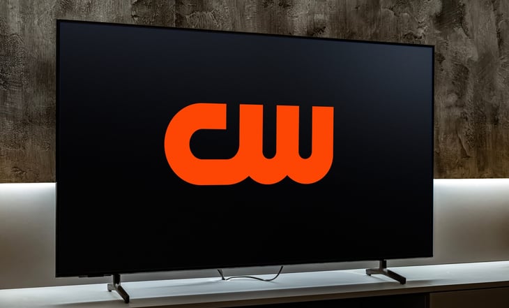 The CW logo on a TV screen