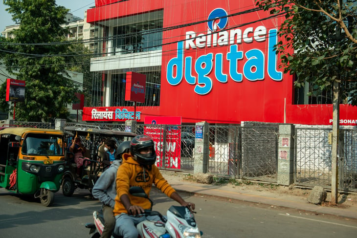 Reliance Digital showroom or outlet at Karol Bagh in Delhi.