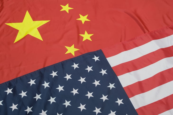 U.S. and China flags