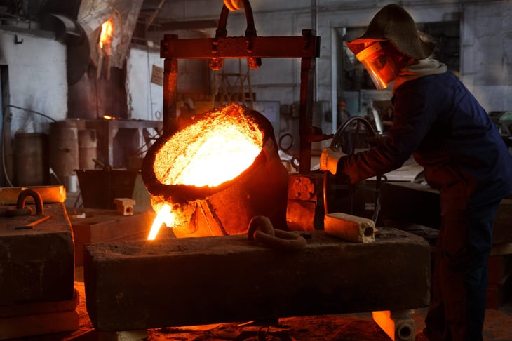 Industrial worker at a foundry.