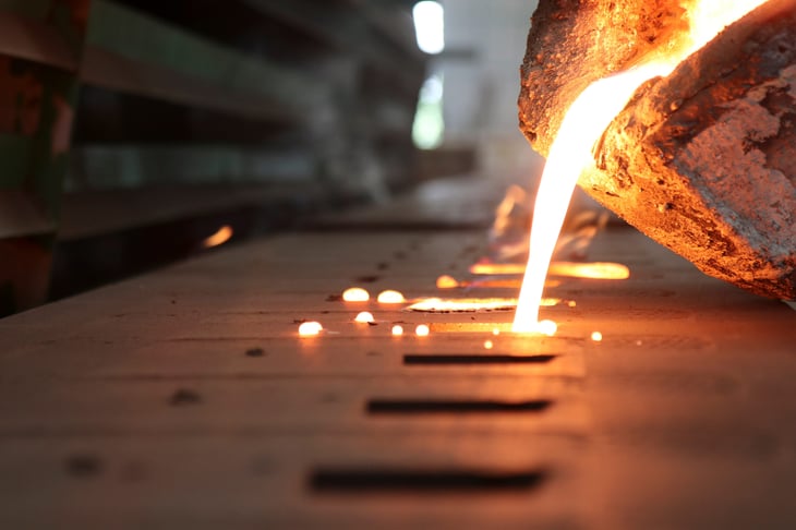 Metal castings at a foundry