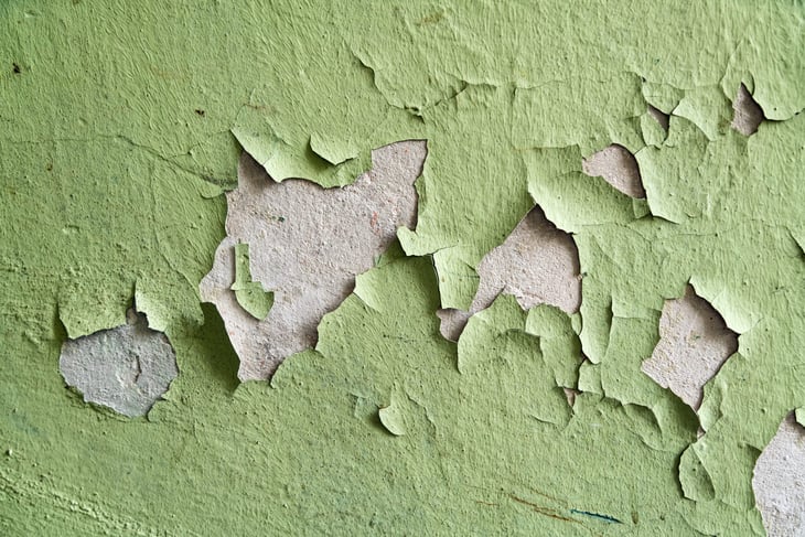 Cracked and peeling paint