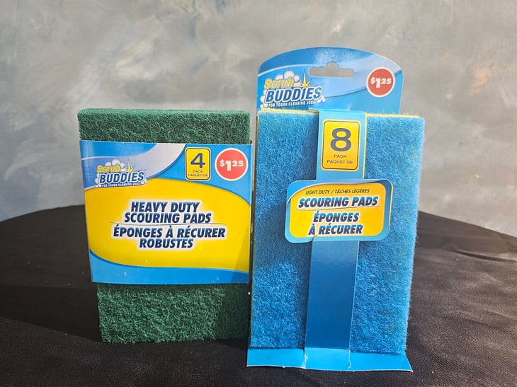 Scouring pads from Dollar Tree, September 2024