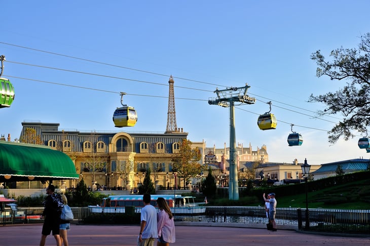 Overlook of Disney World Skyliner