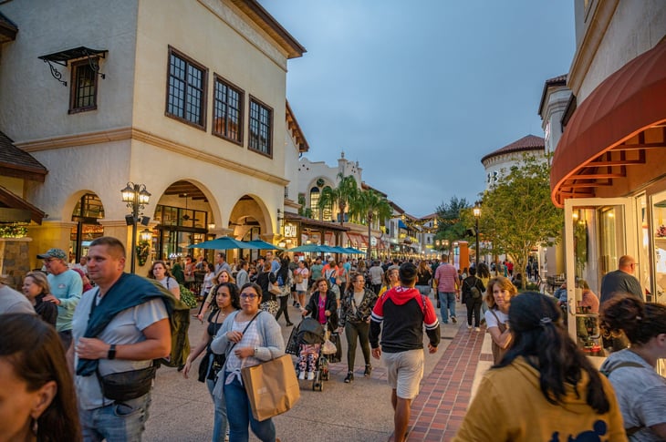 Disney Springs or Downtown Disney during Christmas season