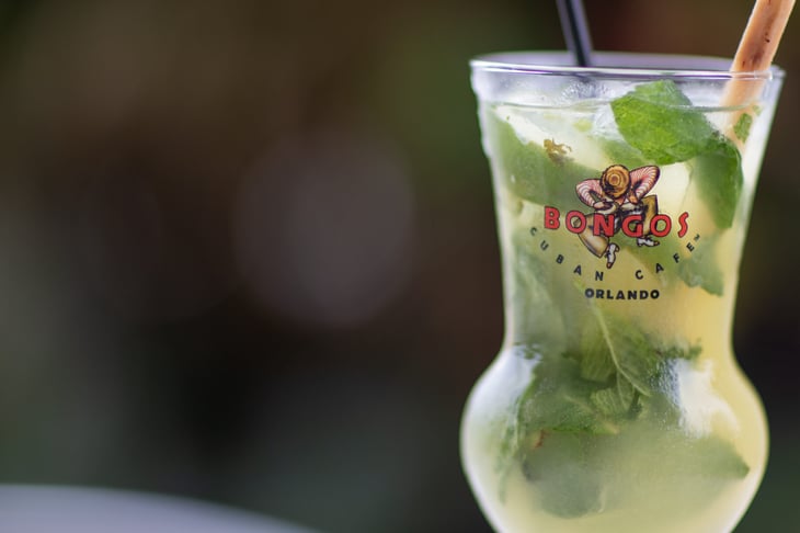 A Mojito drink at from the restaurant Bongos.