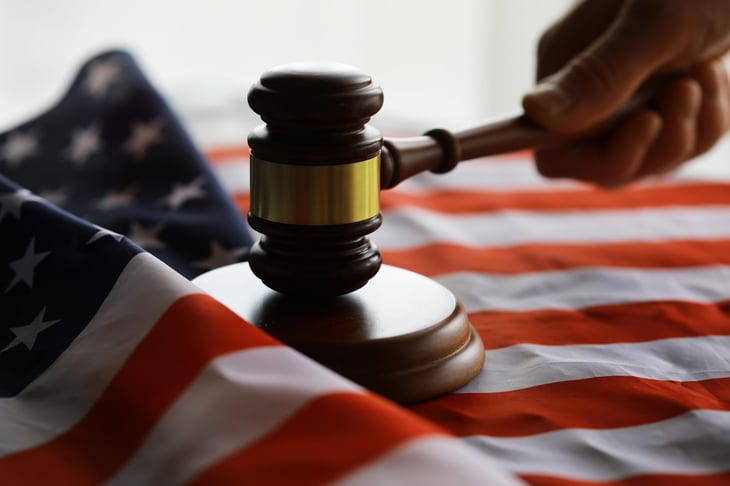 Gavel on an America flag