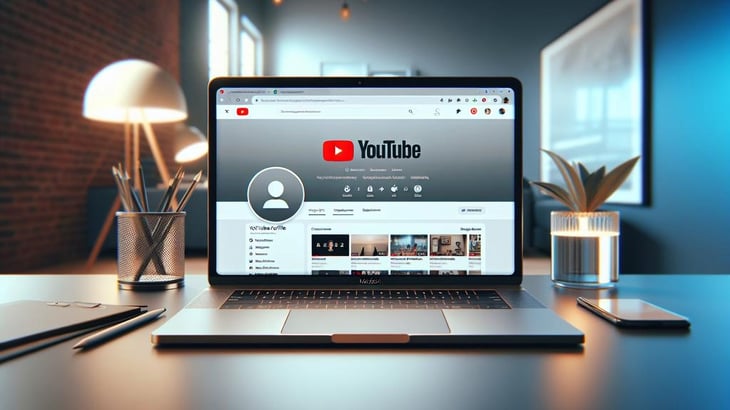 Laptop open to YouTube