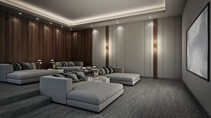 Sectional sofa in a living room