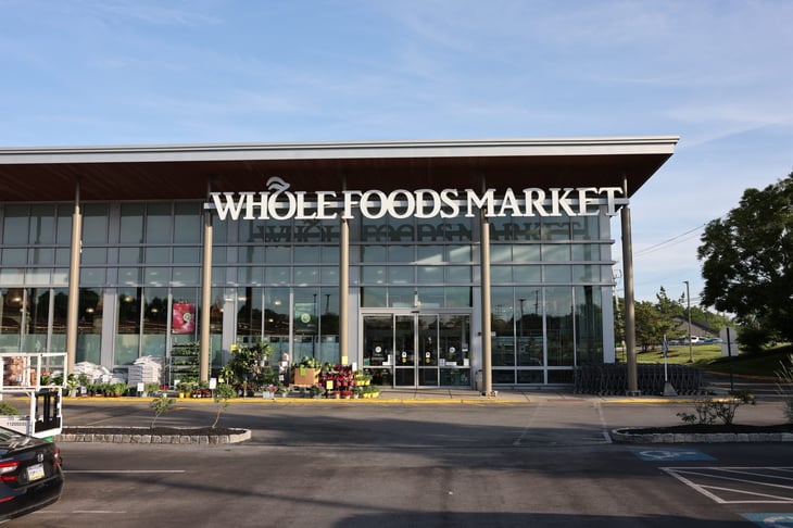 Whole Foods Market store facade in Glen Eagle Square. Glen Mills, Pennsylvania