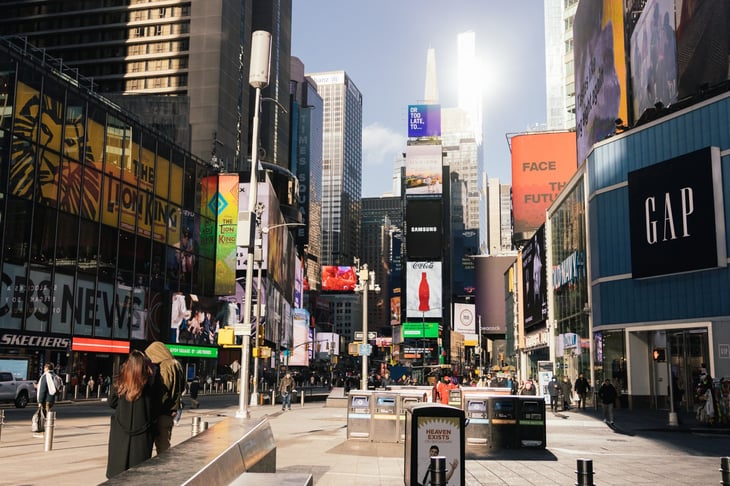 On the streets of Manhattan, Times Square. New York City, NY, USA - January 15 2025
