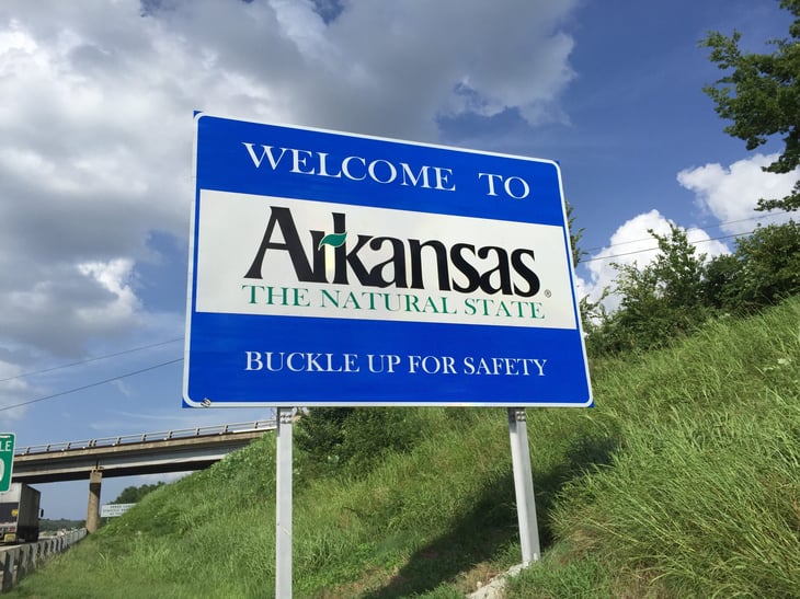 Welcome to Arkansas sign