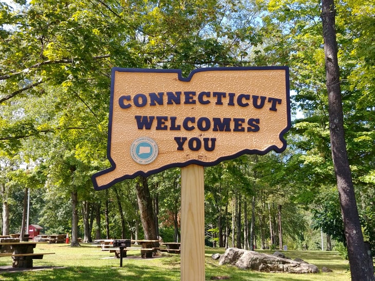 Welcome to Connecticut sign