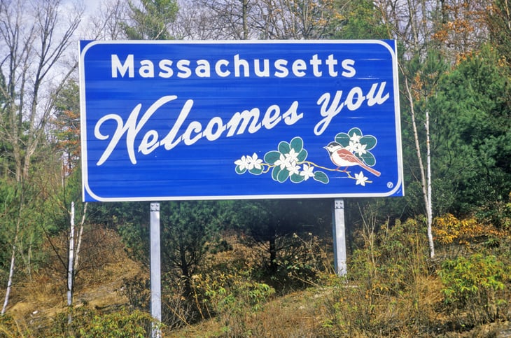 Welcome to Massachusetts sign